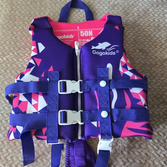 Gogokids Kids Swim Vest S Pink Purple Float Jacket 50N Buoyancy Aid - Picture 2 of 11